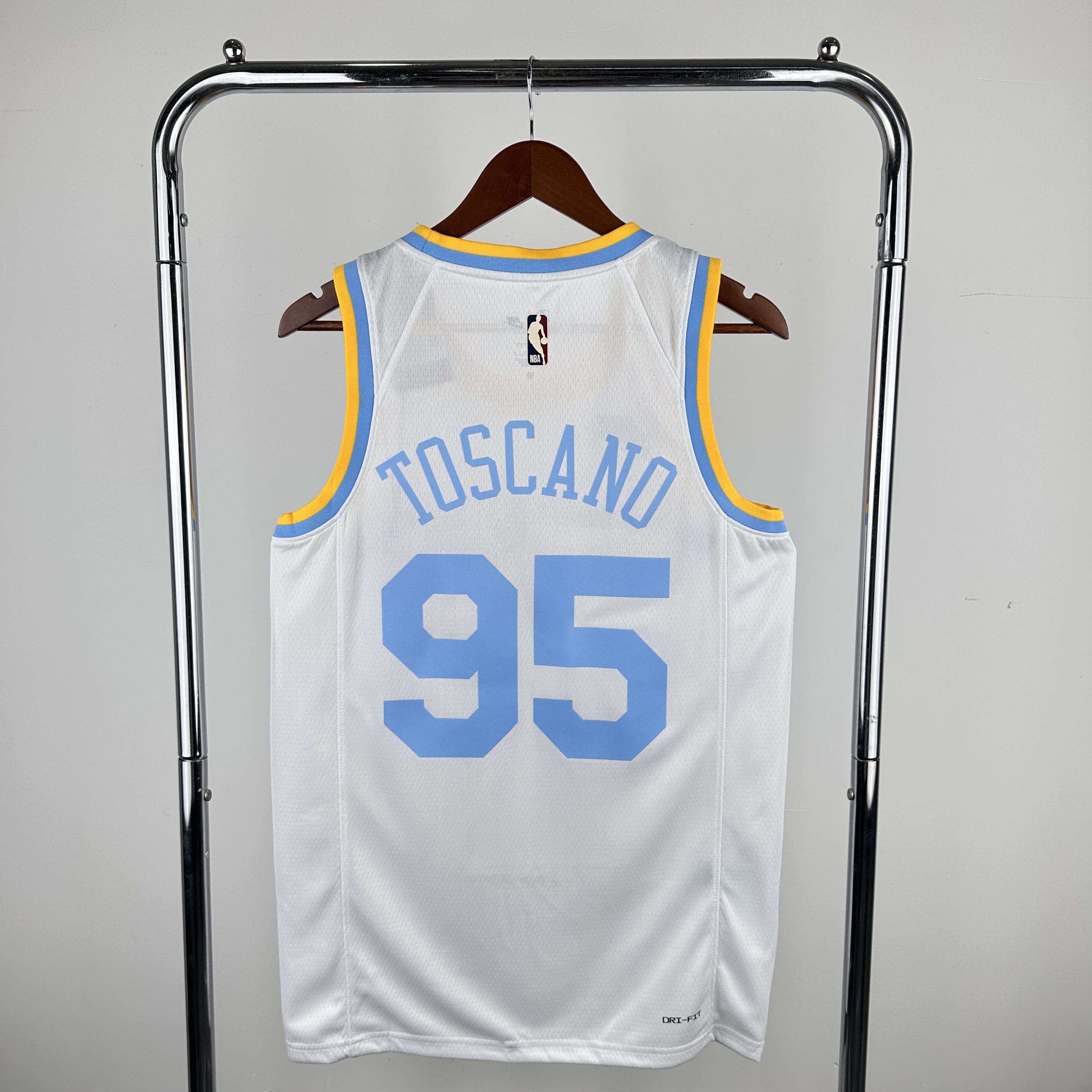 Men Los Angeles Lakers #95 Toscano White Throwback Nike NBA 2024 Jersey->->NBA Jersey